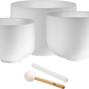 3-piece Crystal Singing Bowl Set, G4 / E4 / C4, 432 Hz