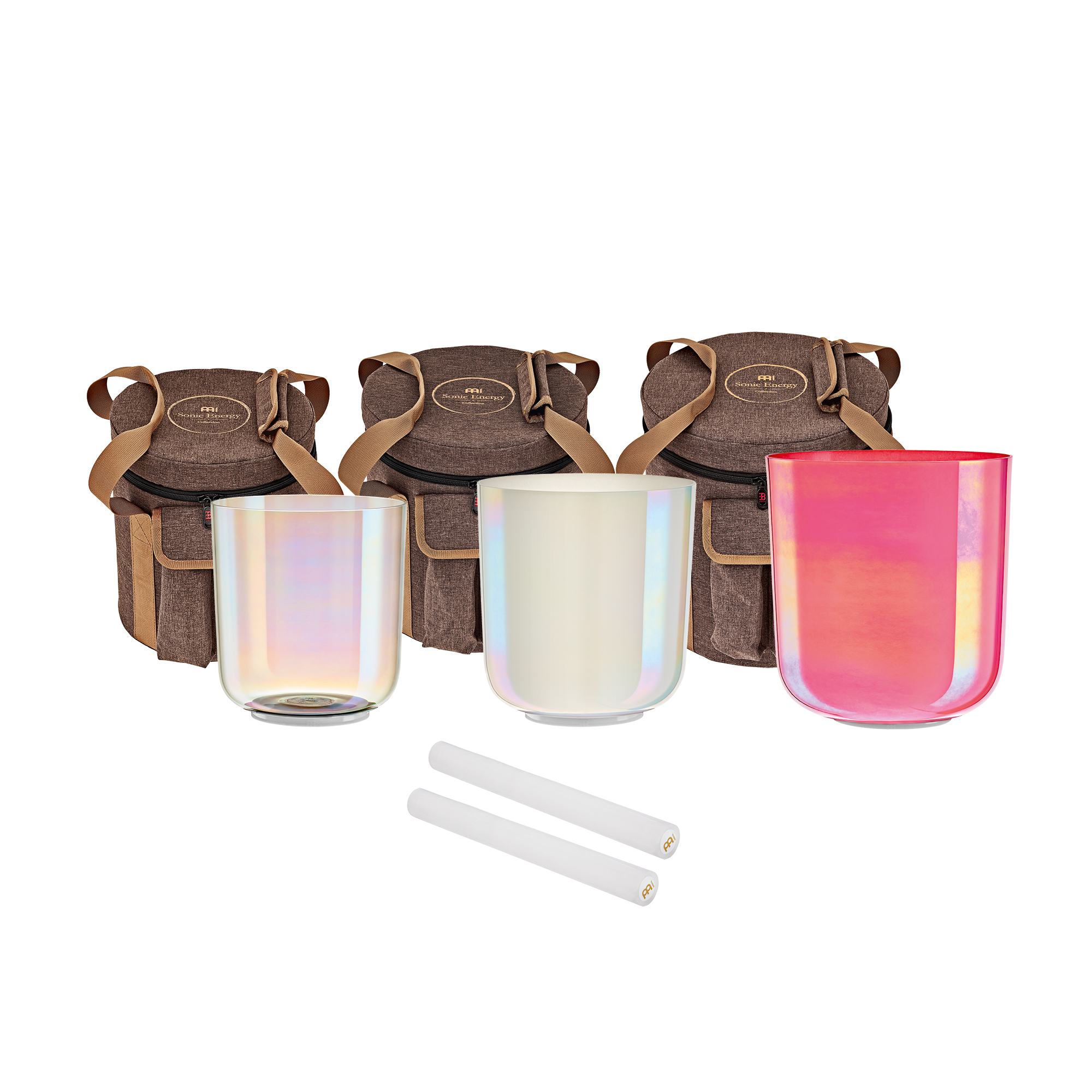 3-piece Essence Crystal Singing Bowl Set, E4 / B3 / G3, 440 Hz