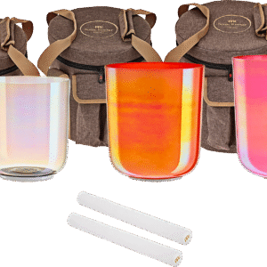 3-piece Essence Crystal Singing Bowl Set, E4 / C4 / G3, 440 Hz