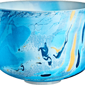 10" Marble Crystal Singing Bowl A4, Dark Blue, 432 Hz, Brow Chakra
