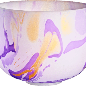 10" Marble Crystal Singing Bowl B4, Purple, 432 Hz, Crown Chakra