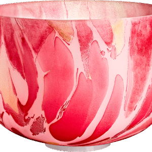 10" Marble Crystal Singing Bowl C4, Red, 432 Hz, Root Chakra