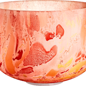 10" Marble Crystal Singing Bowl D4, Orange, 432 Hz, Sacral Chakra
