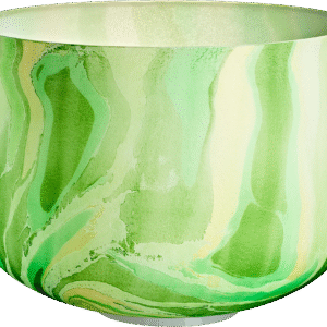 10" Marble Crystal Singing Bowl F4, Green, 432 Hz, Heart Chakra