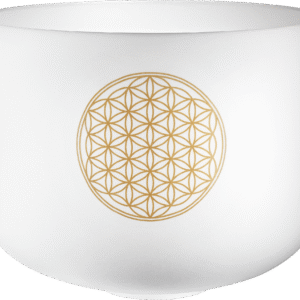 16" Flower of Life Crystal Singing Bowl, 128 Hz / C3