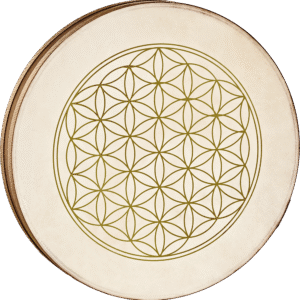 16" Wave Drum, Flower of Life, Goat & Goat Head