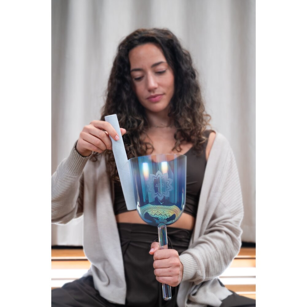 CRYSTAL SINGING BOWL SUEDE MALLET - MEDIUM - Imagem 2