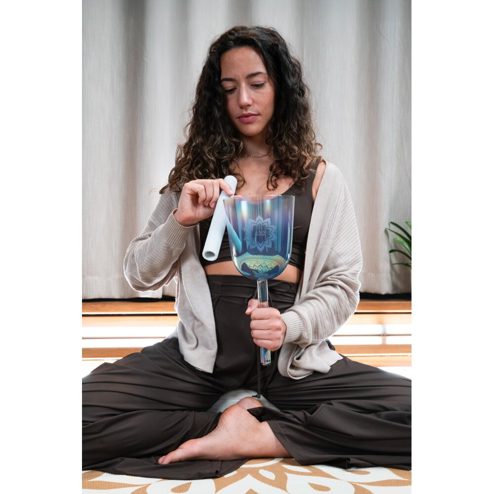 Tigela de Cristal Essence A4 432 Hz - Azul Ardósia - Flor de Lótus - Meinl - Imagem 5