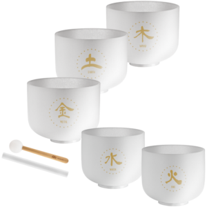 Kit de Tigelas de Cristal D4 C4 E4 G4 A4 - Cinco Elementos - 5 Peças - Meinl