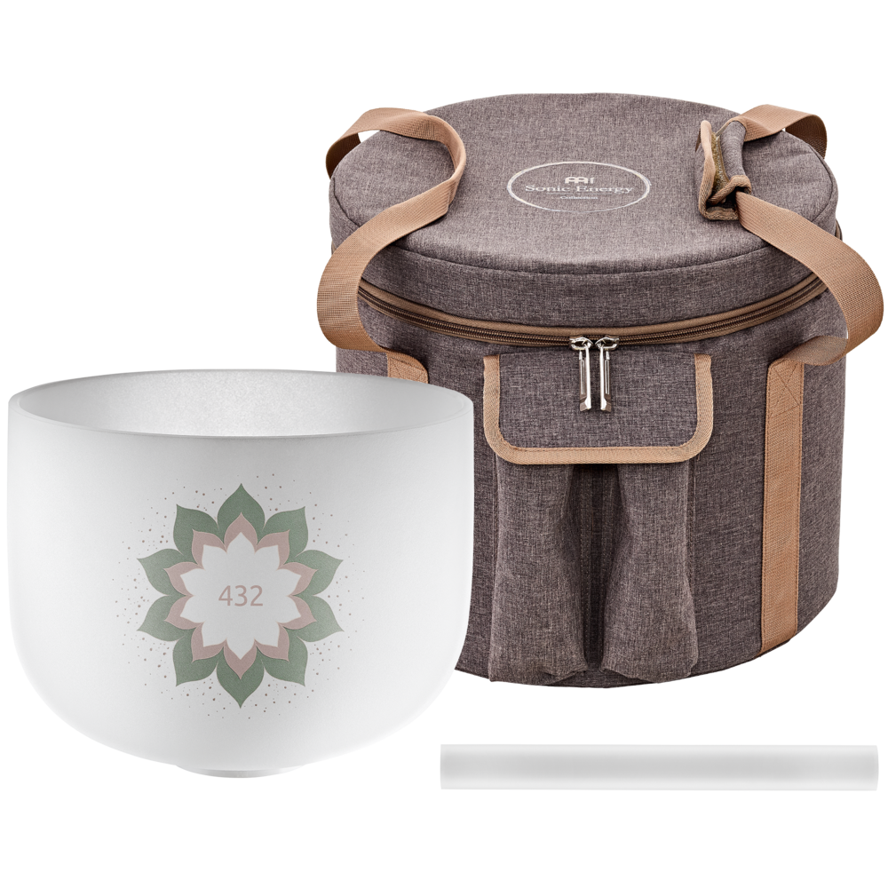 9" CRYSTAL SINGING BOWL, 432 HZ, NOTE A4, LOTUS FLOWER - Imagem 2