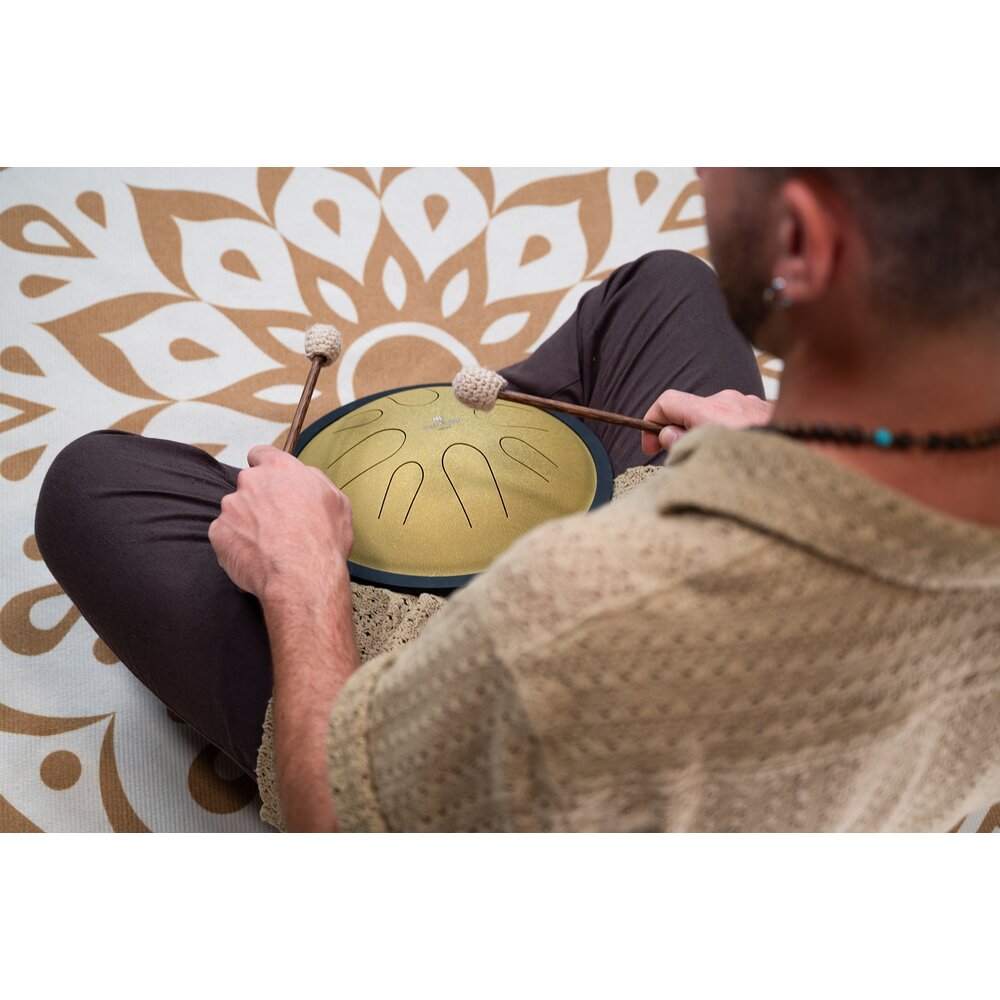 Steel Tong Drum, Dm, 8 Notas, 432 HZ, Gold, 10" - Imagem 9